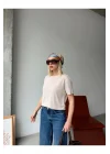 Modal Oversize Kısa Kollu Kadın Tişört Yumuşak Dokulu, Rahat Kesim
