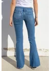Önü Kare Cep Flare Denim Pantolon SBD