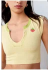 Sarı Seamless Crop Top