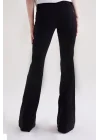 Siyah Düşük Bel İspanyol Paça Pantolon – Flare Stil
