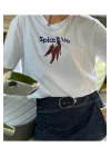 Spice It Up Oversize Beyaz Baskılı Unisex Biber Desenli T-Shirt
