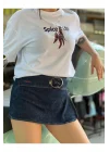 Spice It Up Oversize Beyaz Baskılı Unisex Biber Desenli T-Shirt