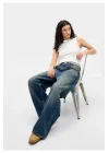 SUBD Yeşil Eskitme Baggy Kot Pantolon
