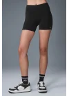 Tayt Şort Unisex Siyah Likralı Yoga Spor & Günlük Kombin