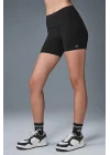 Tayt Şort Unisex Siyah Likralı Yoga Spor & Günlük Kombin