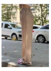 Unisex İpli Bol Paça Palazzo Yazlık Harem Cepli Kumaş Bol Paça Pantolon