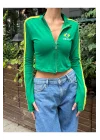 Brasil Baskılı Fermuarlı Sweatshirt