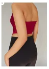 VibeGaia y2k Önü Drapeli Straplez Crop Top