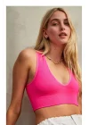 y2k Derin V Yaka Seamless Crop