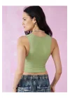 y2k Derin V Yaka Seamless Crop