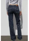 Y2K Vintage Düşük Bel İspanyol Paça Arka Cep Detaylı Jean Pantolon