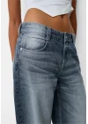 Kadın Baggy Koyu Mavi Rahat Kesim Boyfriend Jean