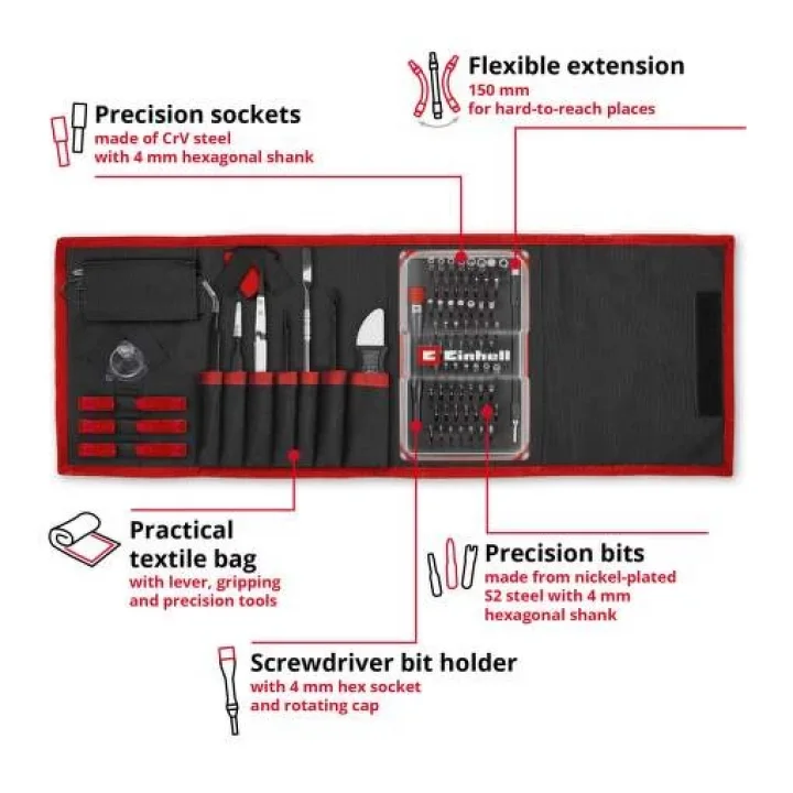 Einhell 84 Parça Hassas Bits Set