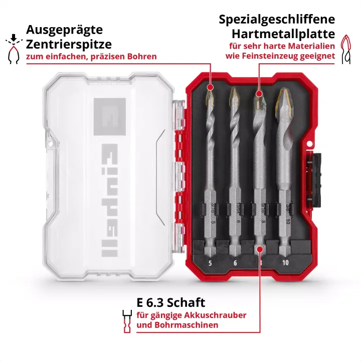 Einhell XS-CASE 4 Parça Seramik Fayans Uç Seti