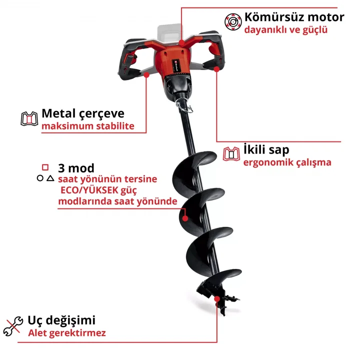 Einhell GP-EA 18/150 Li BL-Solo Akülü Toprak Burgu Makinesi 18 V