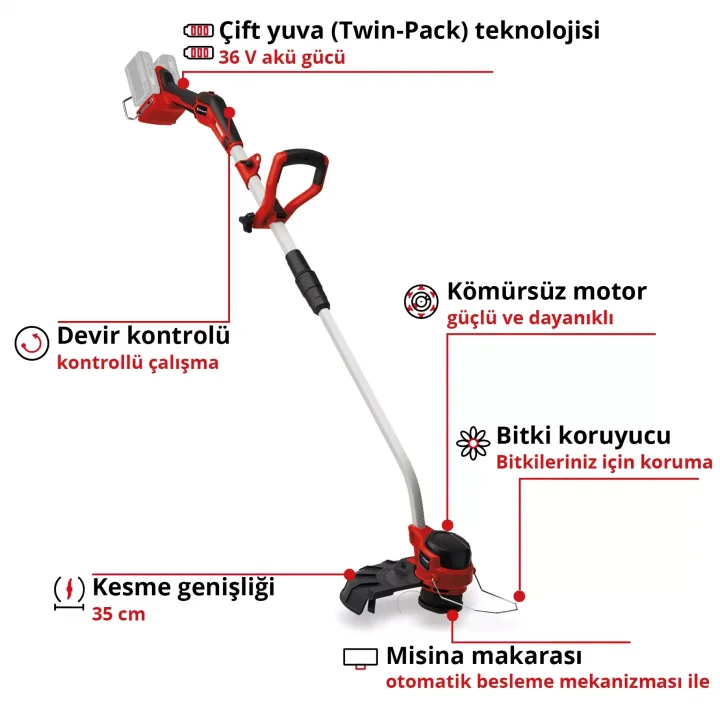Einhell GP-CT 36/35 Li BL-Solo Akülü Çim Kenar Kesme 36 V