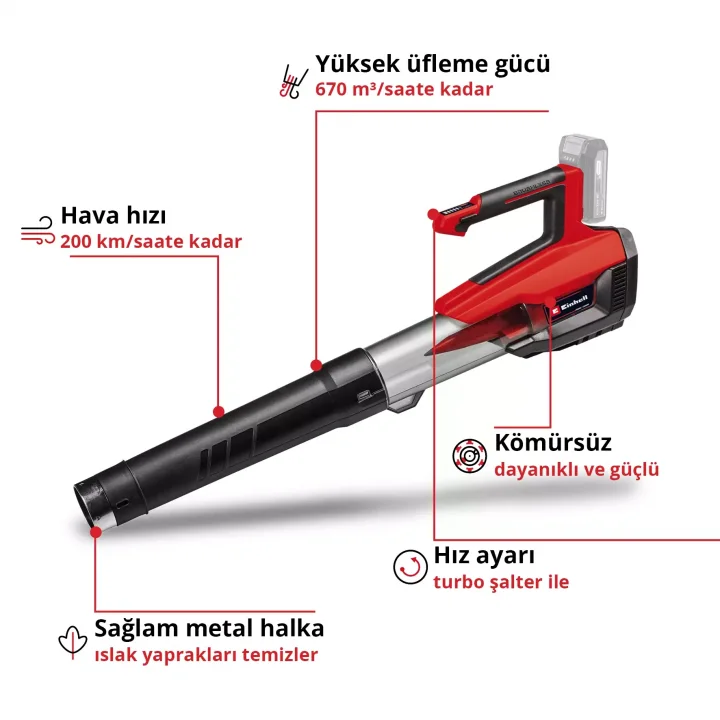 Einhell GP-LB 18/200 Li E-Solo Akülü Yaprak Üfleme Makinesi