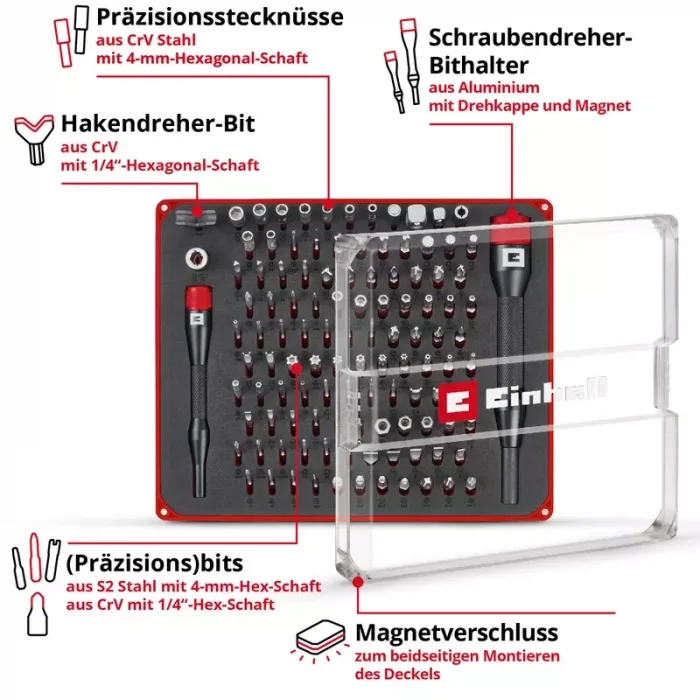 Einhell 114 Parça Hassas Bits Set
