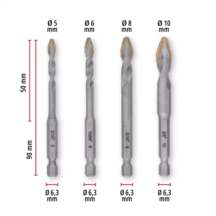 Einhell XS-CASE 4 Parça Seramik Fayans Uç Seti