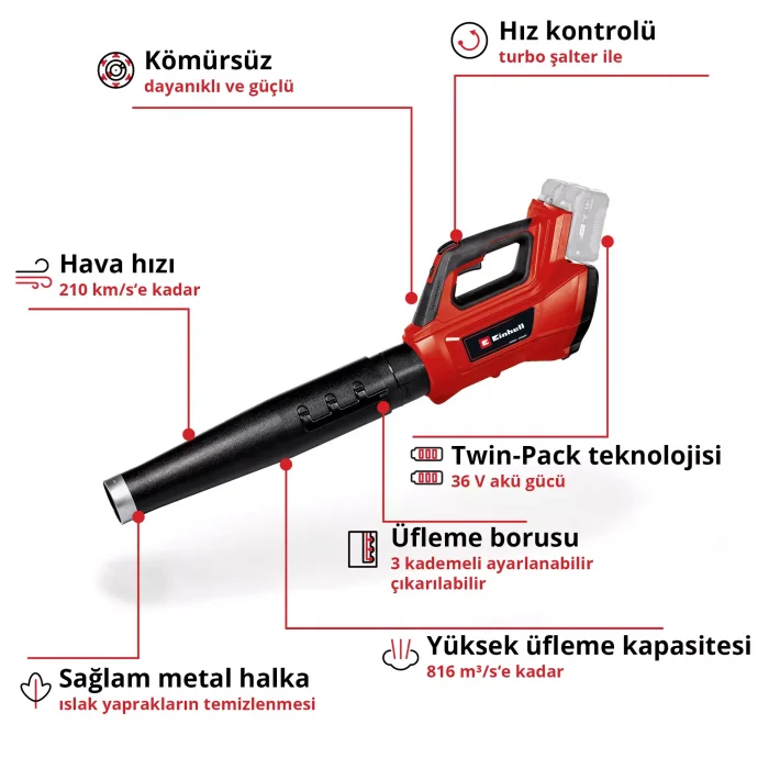 Einhell GP-LB 36/210 Li E-Solo Akülü Yaprak Üfleme Makinesi