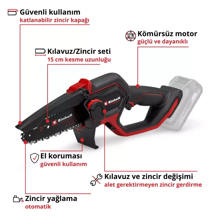 Einhell GP-PS 18/20 Li BL-Solo Akülü Budama