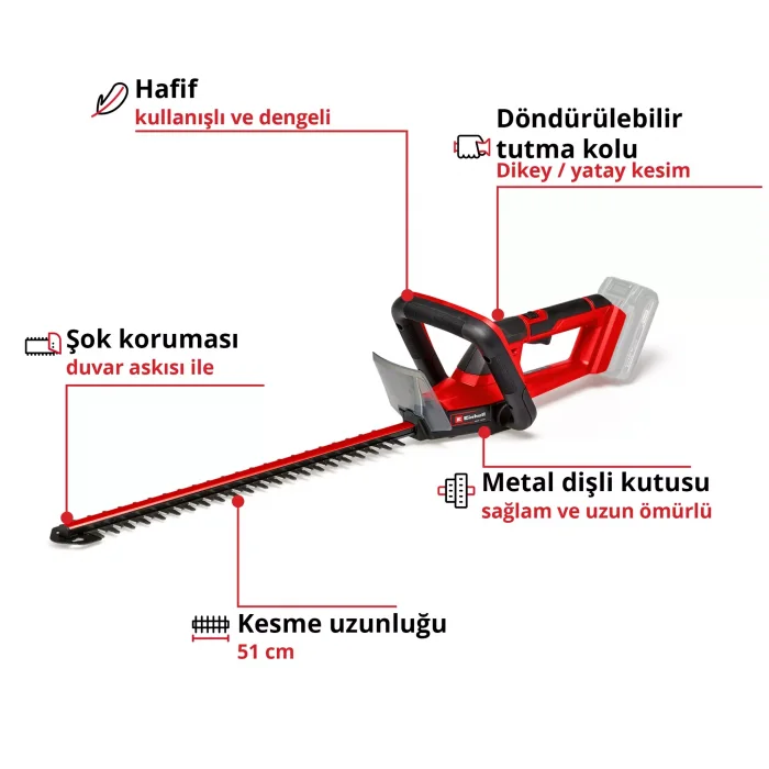 Einhell GC-CH 18/50 Li-Solo Akülü Çit Budama Makinesi 51 cm
