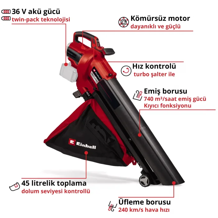 Einhell VENTURRO 36/240 - Akülü Yaprak Toplama Makinesi 36 V
