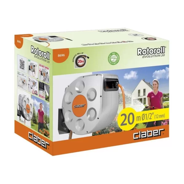 Claber 8696 Rotoroll Otomatik Hortum Makarası 20m