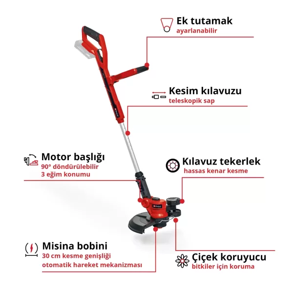 Einhell GE-CT 18/30 Li Solo Akülü Çim Kenar Kesme 3411250