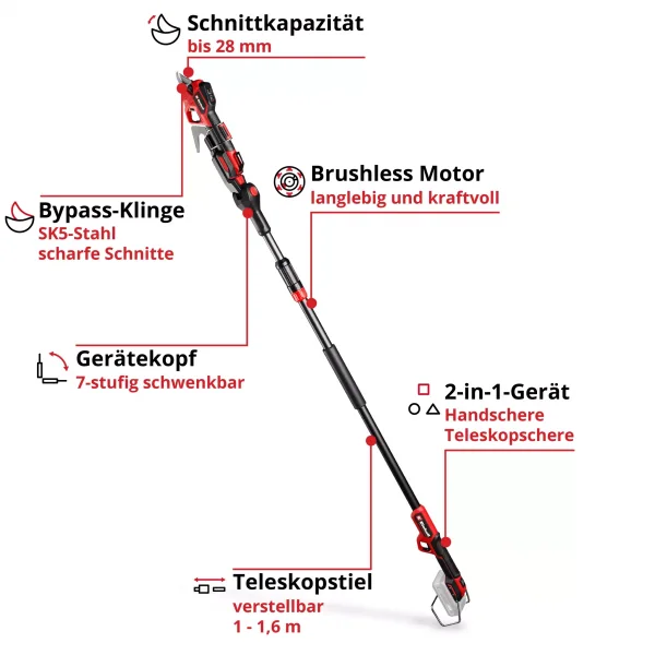 Einhell GP-LS 18/28 Li T BL-Solo Akülü Dal Budama Makası