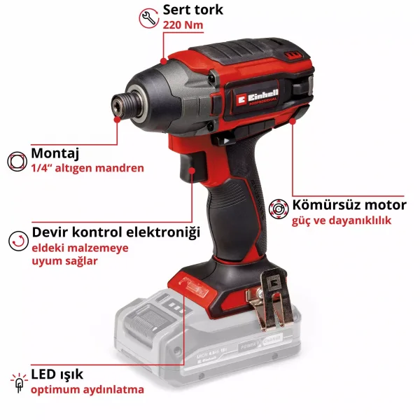 Einhell TP-CI 18/220 Li BL Solo Akülü Darbeli Vidalama