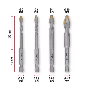 Einhell XS-CASE 4 Parça Seramik Fayans Uç Seti