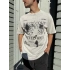 Fıtted Baskı Detay Unisex Tshirt