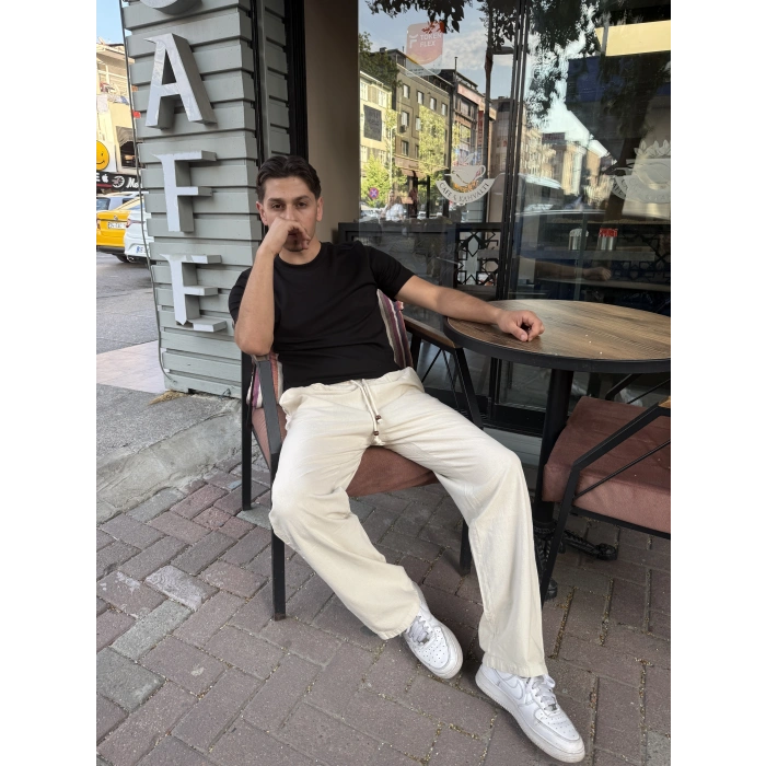 Baggy Keten Basic Pantolon