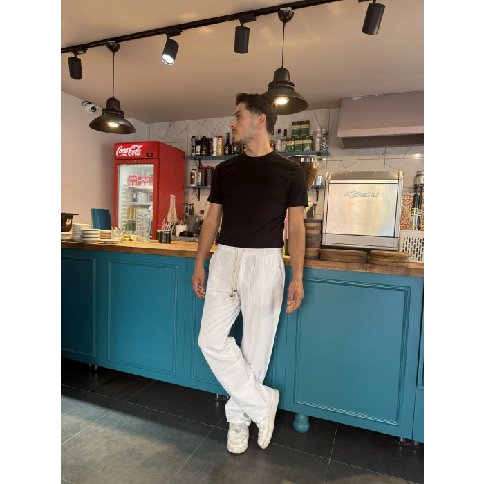 Baggy Keten Basic Pantolon