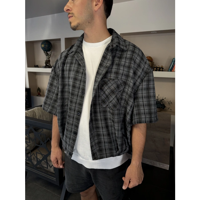 Kısa Kol Retro Unisex Gömlek