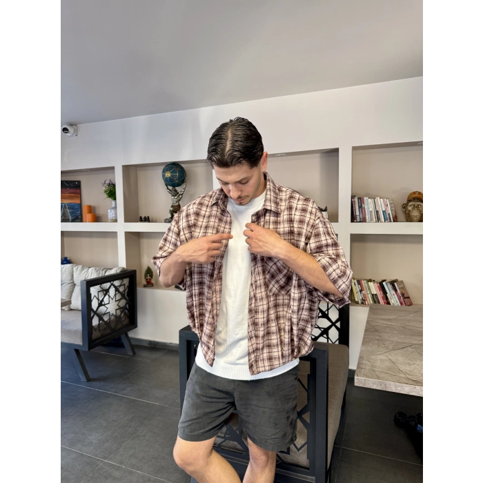 Kısa Kol Retro Unisex Gömlek