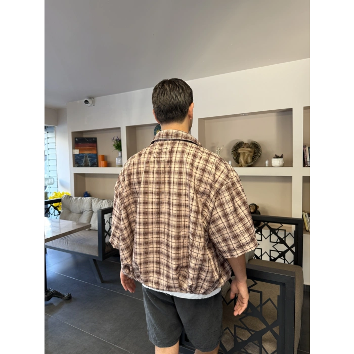 Kısa Kol Retro Unisex Gömlek