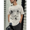 Fıtted Baskı Detay Unisex Tshirt