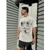 Fıtted Baskı Detay Unisex Tshirt