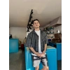 Kısa Kol Retro Unisex Gömlek