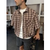 Kısa Kol Retro Unisex Gömlek