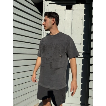 Fıtted Baskı Detay Unisex Tshirt