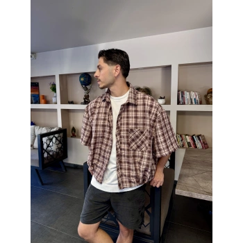 Kısa Kol Retro Unisex Gömlek