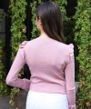 Fırfır Detaylı Triko Bluz - TOZ PEMBE