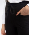 Lastikli Cepli Triko Eşofman Altı-SİYAH
