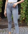 Yüksek Bel Skinny Jean Pantolon - GRİ
