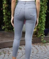 Yüksek Bel Skinny Jean Pantolon - GRİ