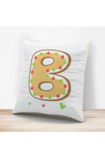 B Harfi Tasarımlı Yastık Kılıfı