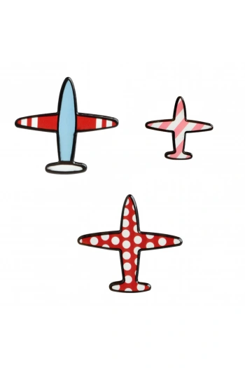 Bayan Liya Uçak Desenli Broş - 3 adet